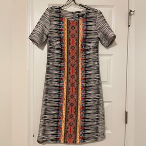 Fifth & Park lightweight scuba knit dress sz 6 southwestern tribal geometric